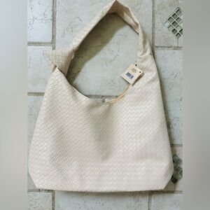 Cream Woven Shoulder Bag light weight and new with tags!